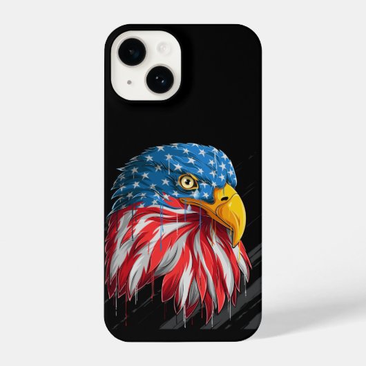 Coque Pour iPhone 14 Logo USA American Bald Eagle (Verso)