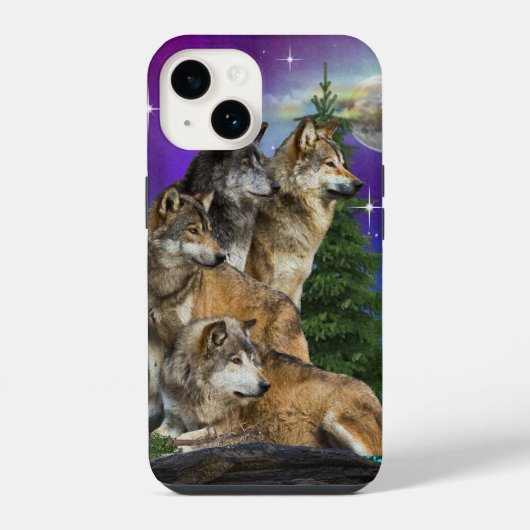 Coque Pour iPhone 14 Loup (Verso)