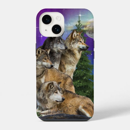 Coque Pour iPhone 14 Loup (Verso)
