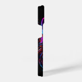 Coque Pour iPhone 14 Loup de Néon noir futuriste (Côté droit)