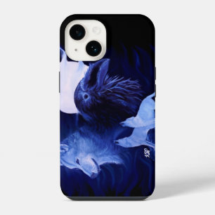 Coque Pour iPhone 14 Loup et corbeau avec pleine lune
