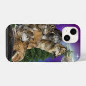 Coque Pour iPhone 14 Loup et Lune (Verso Horizontal)