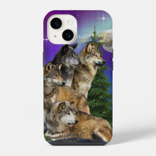 Coque Pour iPhone 14 Loup et Lune