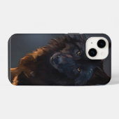 Coque Pour iPhone 14 Loup noir (Verso Horizontal)