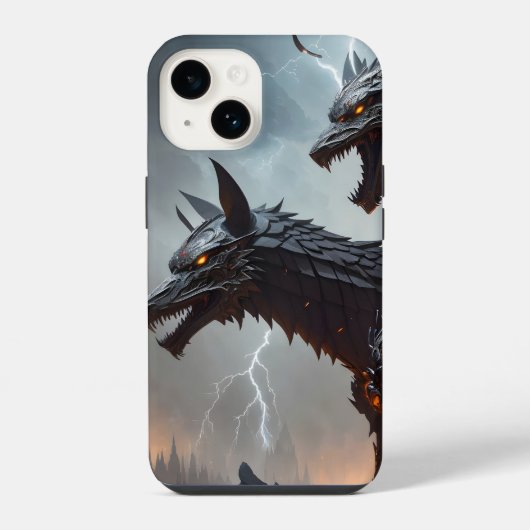 Coque Pour iPhone 14 Loups Cyborgs de Foudre (Verso)