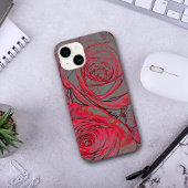 Coque Pour iPhone 14 Lueur de rose rouge moderne 