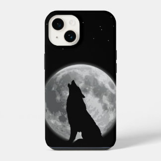 Coque Pour iPhone 14 Lune sombre et loup hurlant Art de nuit gothique