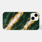 Coque Pour iPhone 14 Luxury Emerald Marble Gold/White Vein Phone Case (Verso Horizontal)