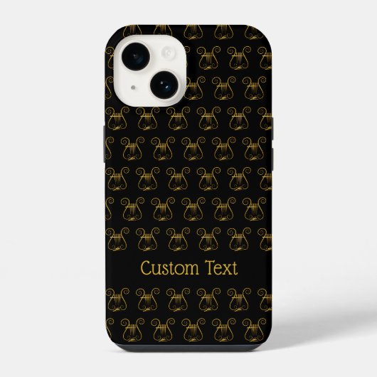 Coque Pour iPhone 14 Lyre d'Or (Verso)