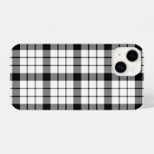 Coque Pour iPhone 14 MacFarlane tartan noir blanc plaid (Verso Horizontal)