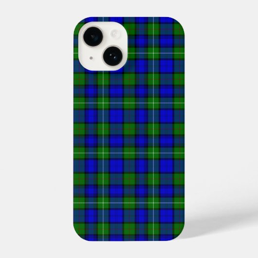 Coque Pour iPhone 14 MacKenzie tartan bleu vert plaid (Verso)
