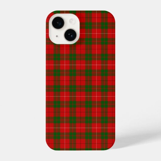 Coque Pour iPhone 14 MacKinnon tartan rouge vert plaid (Verso)