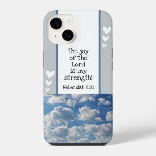 Coque Pour iPhone 14 Magnifique modèle de photo de nuages avec verset b