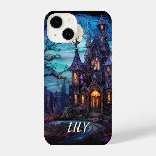 Coque Pour iPhone 14 MAISON éffrayante GOTHIQUE EN VERRE STAINÉ HALLOWE