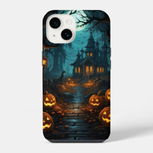 Coque Pour iPhone 14 Maison Hantée sous Halloween au Clair de Lune