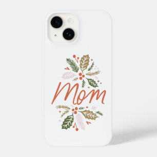 Coque Pour iPhone 14 Maman Bright Holly Christmas