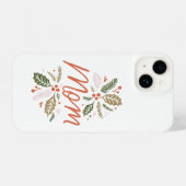 Coque Pour iPhone 14 Maman Bright Holly Christmas (Verso Horizontal)