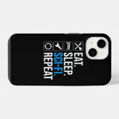 Coque Pour iPhone 14 Manger Dormir Sci-Fi Répéter (Verso Horizontal)
