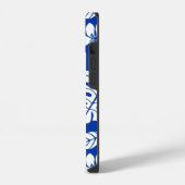 COQUE POUR iPhone 14 MAQUILLAGE ROSE (BLEU ROYAL) (Côté gauche)