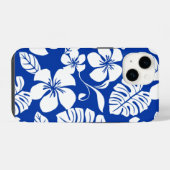 COQUE POUR iPhone 14 MAQUILLAGE ROSE (BLEU ROYAL) (Verso Horizontal)