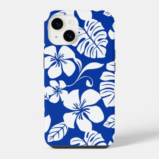 COQUE POUR iPhone 14 MAQUILLAGE ROSE (BLEU ROYAL) (Verso)