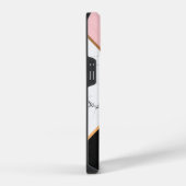 Coque Pour iPhone 14 Marbre blanc Avec Lignes Dorées (Côté droit)