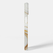 Coque Pour iPhone 14 Marbre blanc classique iPhone 14 Coque avec Gold V (Verso / Droite)