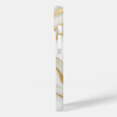 Coque Pour iPhone 14 Marbre blanc classique iPhone 14 Coque avec Gold V (Verso / Gauche)