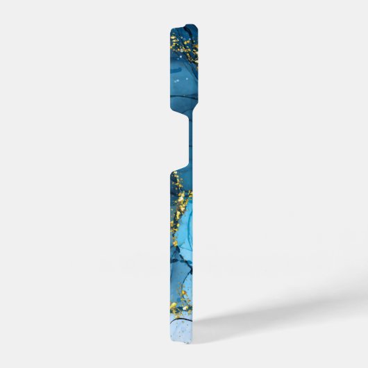 Coque Pour iPhone 14 Marbre bleu Abstrait (Côté droit)