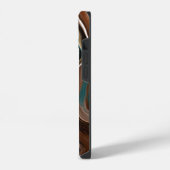 Coque Pour iPhone 14 Marbre Brown et bleu Fluide Art (Côté gauche)