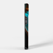 Coque Pour iPhone 14 Marbre Brown et bleu Fluide Art (Côté droit)