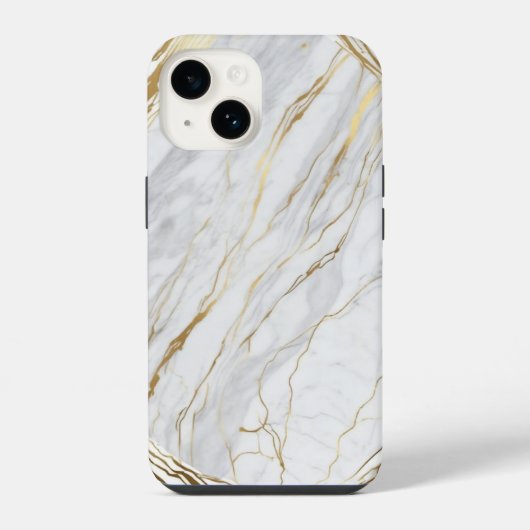 Coque Pour iPhone 14 marbre doré  (Verso)