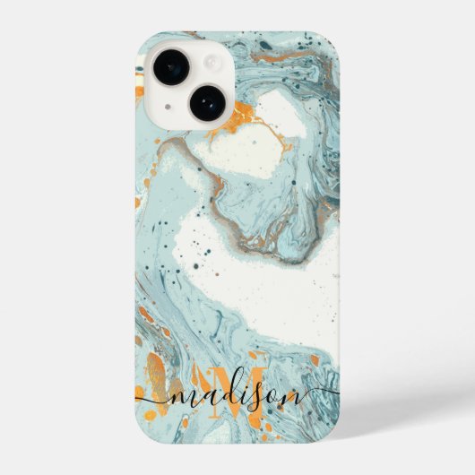Coque Pour iPhone 14 Marbre et Parties scintillant Abstrait (Verso)