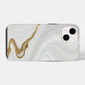 Coque Pour iPhone 14 Marbre gris et blanc motif iPhone / Android (Verso Horizontal)