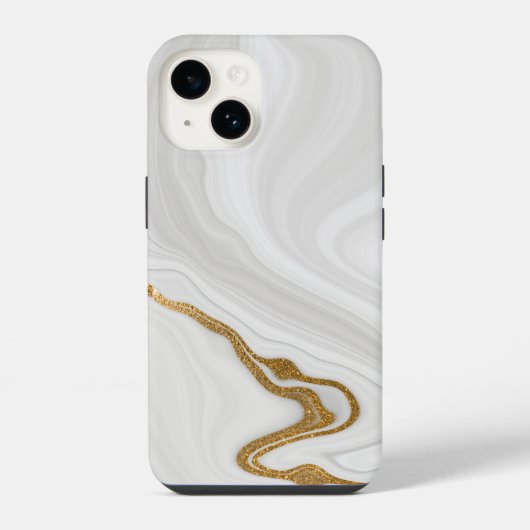 Coque Pour iPhone 14 Marbre gris et blanc motif iPhone / Android (Verso)