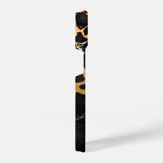 Coque Pour iPhone 14 Marbre noir et doré (Côté droit)