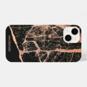 Coque Pour iPhone 14 Marbre noir et Parties scintillant (Verso Horizontal)
