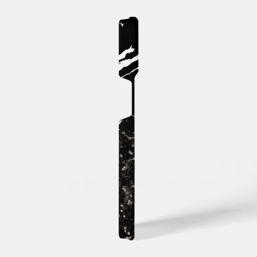 Coque Pour iPhone 14 Marbre noir/Parties scintillant noire (Côté droit)