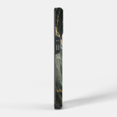 Coque Pour iPhone 14 Marbre vert foncé avec veines dorées (Côté droit)