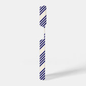 Coque Pour iPhone 14 Marine bleu et beige cinq bandes motif (Côté droit)