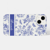 Coque Pour iPhone 14 Marine Bleu papillon Toile iPhone 14 Coque (Verso Horizontal)