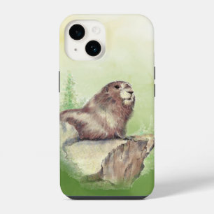 Coque Pour iPhone 14 Marmotte aquarelle animal faune nature