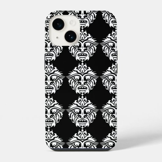 Coque Pour iPhone 14 Masque tribal - Case-Mate Barely There Apple iPhon (Verso)