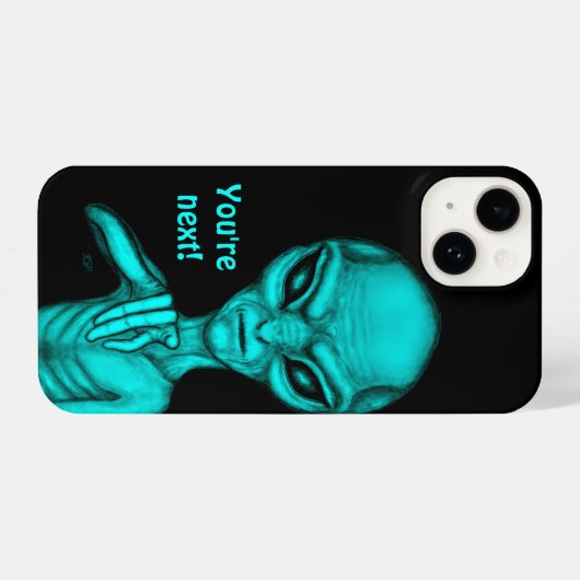 Coque Pour iPhone 14 Mauvais Alien, Tu es le prochain ! (Verso Horizontal)