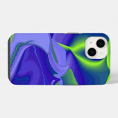 Coque Pour iPhone 14 Mauvais Œil, Abstrait 3D en vert bleu violet (Verso Horizontal)