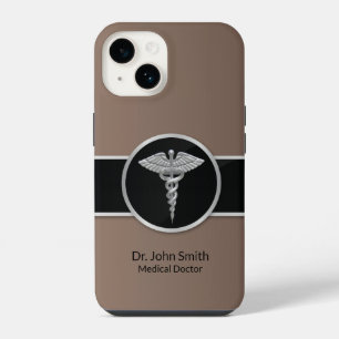 Coque Pour iPhone 14 Médicale Caduceus Silver Professional