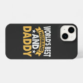 Coque Pour iPhone 14 meilleur mari et papa du monde (Verso Horizontal)