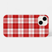 Coque Pour iPhone 14 Menzies tartan rouge blanc plaid (Verso Horizontal)