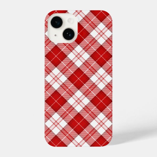 Coque Pour iPhone 14 Menzies tartan rouge blanc plaid (Verso)