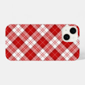 Coque Pour iPhone 14 Menzies tartan rouge blanc plaid (Verso Horizontal)